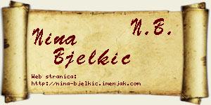Nina Bjelkić vizit kartica